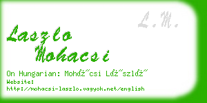 laszlo mohacsi business card